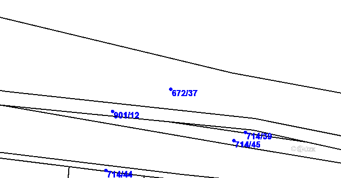Parcela st. 672/37 v KÚ Žerotín u Panenského Týnce, Katastrální mapa
