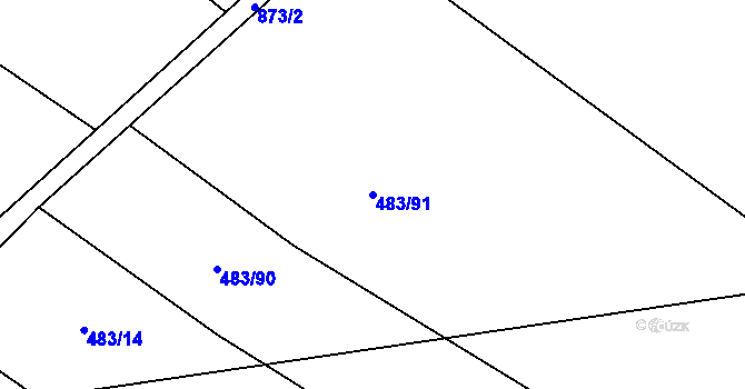 Parcela st. 483/91 v KÚ Žerotín u Panenského Týnce, Katastrální mapa