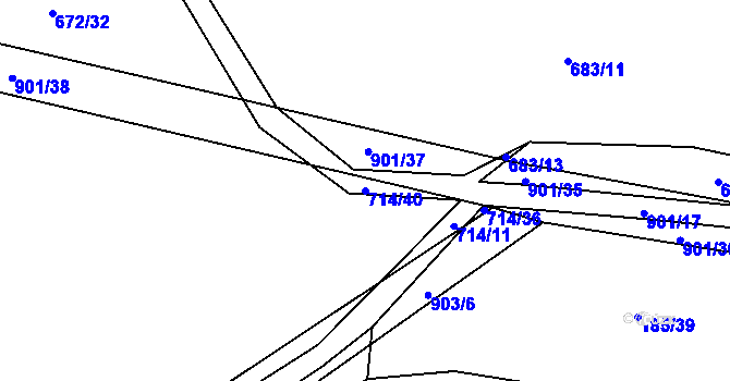 Parcela st. 714/40 v KÚ Žerotín u Panenského Týnce, Katastrální mapa
