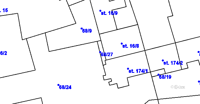 Parcela st. 68/27 v KÚ Žerotín u Panenského Týnce, Katastrální mapa