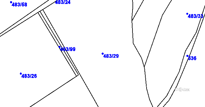 Parcela st. 483/29 v KÚ Žerotín u Panenského Týnce, Katastrální mapa