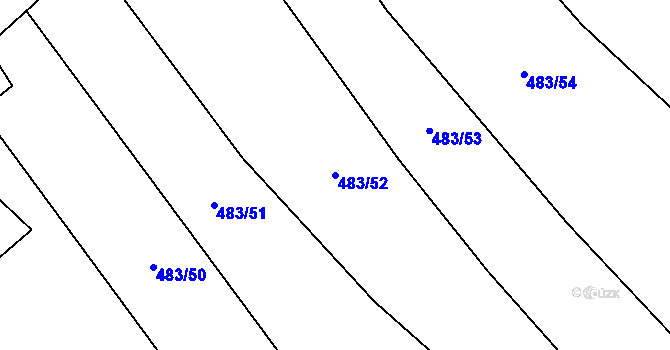 Parcela st. 483/52 v KÚ Žerotín u Panenského Týnce, Katastrální mapa