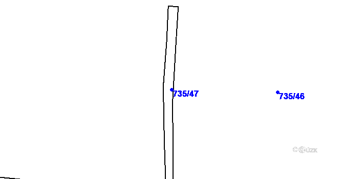 Parcela st. 735/47 v KÚ Žerotín u Panenského Týnce, Katastrální mapa