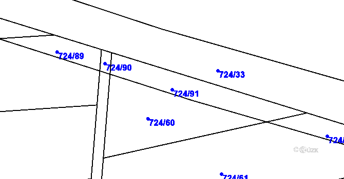 Parcela st. 724/91 v KÚ Žerotín u Panenského Týnce, Katastrální mapa