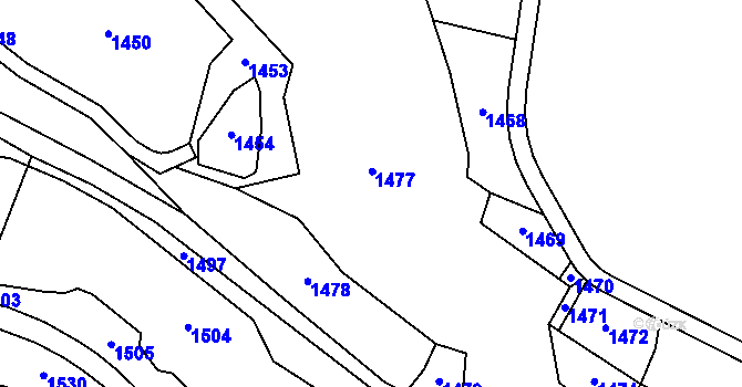 Parcela st. 280/1 v KÚ Panoší Újezd, Katastrální mapa