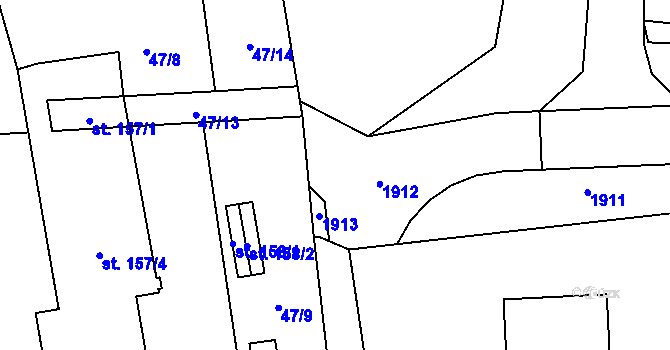 Parcela st. 47/24 v KÚ Panoší Újezd, Katastrální mapa