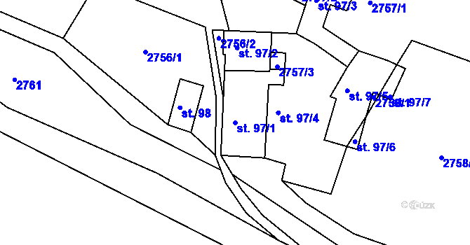 Parcela st. 97/1 v KÚ Panská Lhota, Katastrální mapa