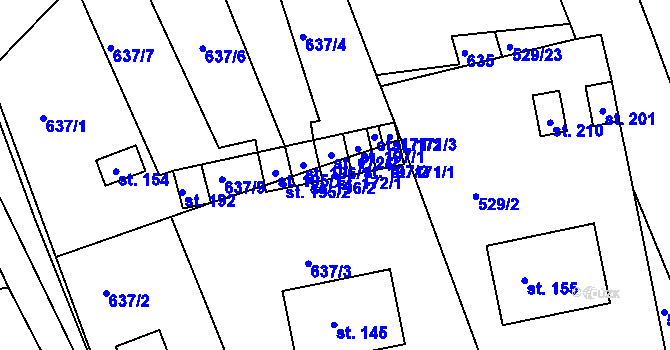 Parcela st. 172/1 v KÚ Panská Lhota, Katastrální mapa