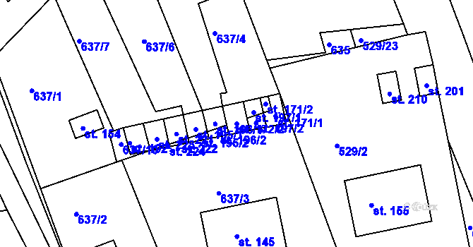Parcela st. 172/2 v KÚ Panská Lhota, Katastrální mapa