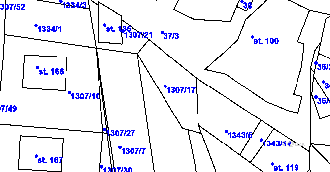 Parcela st. 1307/17 v KÚ Panská Lhota, Katastrální mapa