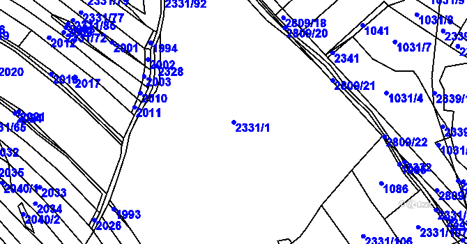 Parcela st. 2331/1 v KÚ Panská Lhota, Katastrální mapa