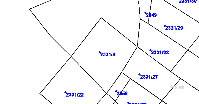 Parcela st. 2331/4 v KÚ Panská Lhota, Katastrální mapa