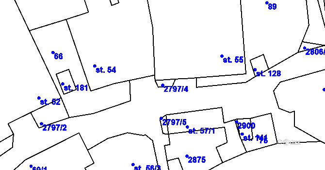 Parcela st. 2797/4 v KÚ Panská Lhota, Katastrální mapa