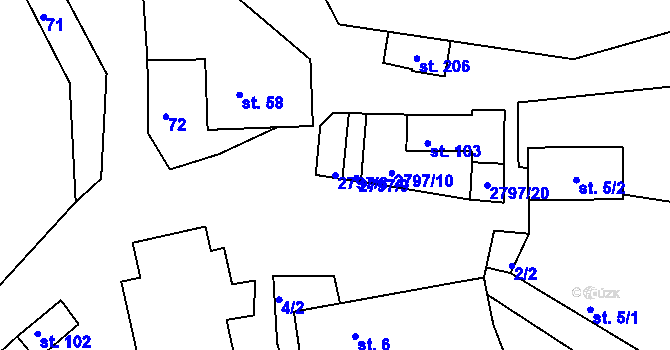 Parcela st. 2797/8 v KÚ Panská Lhota, Katastrální mapa