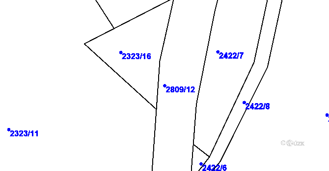 Parcela st. 2809/12 v KÚ Panská Lhota, Katastrální mapa