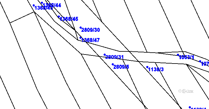 Parcela st. 2809/31 v KÚ Panská Lhota, Katastrální mapa