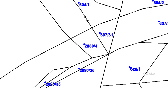 Parcela st. 2880/4 v KÚ Panská Lhota, Katastrální mapa