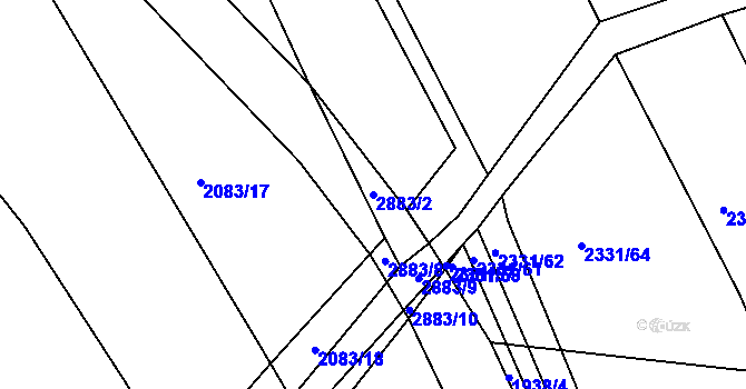 Parcela st. 2883/2 v KÚ Panská Lhota, Katastrální mapa