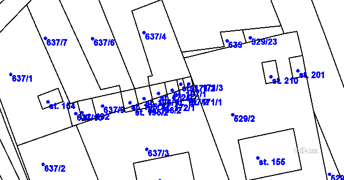 Parcela st. 197/1 v KÚ Panská Lhota, Katastrální mapa