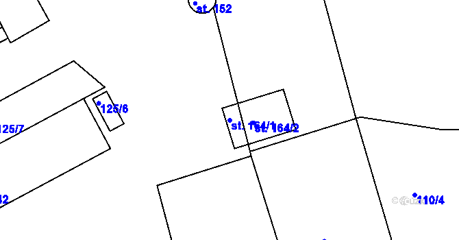 Parcela st. 164/1 v KÚ Panská Lhota, Katastrální mapa