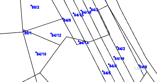 Parcela st. 84/14 v KÚ Panská Lhota, Katastrální mapa