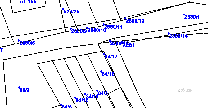 Parcela st. 84/17 v KÚ Panská Lhota, Katastrální mapa
