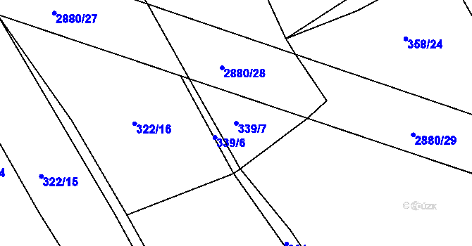 Parcela st. 339/7 v KÚ Panská Lhota, Katastrální mapa