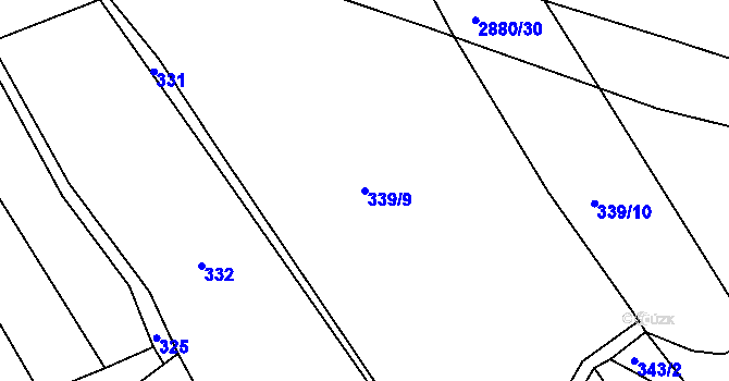 Parcela st. 339/9 v KÚ Panská Lhota, Katastrální mapa