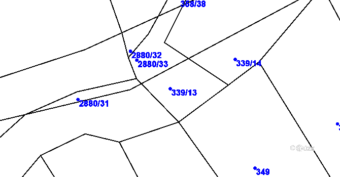 Parcela st. 339/13 v KÚ Panská Lhota, Katastrální mapa