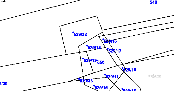 Parcela st. 529/14 v KÚ Panská Lhota, Katastrální mapa