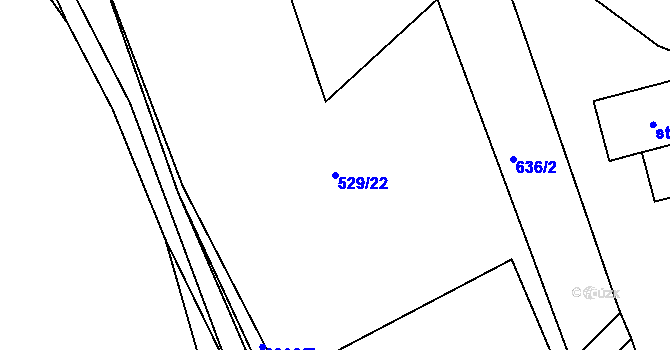 Parcela st. 529/22 v KÚ Panská Lhota, Katastrální mapa