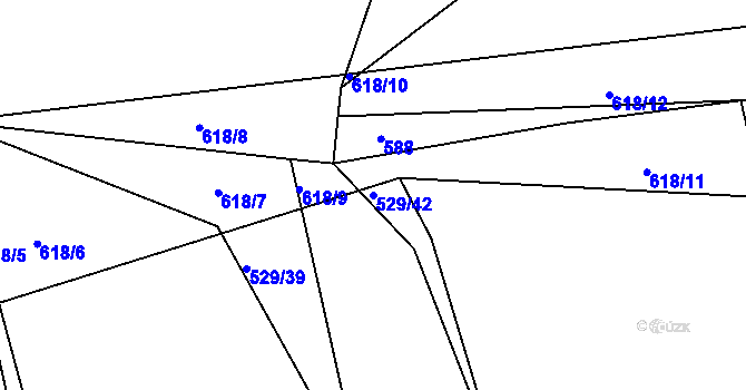 Parcela st. 529/42 v KÚ Panská Lhota, Katastrální mapa