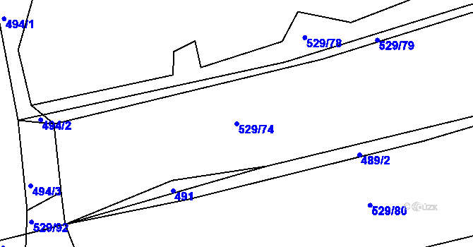 Parcela st. 529/74 v KÚ Panská Lhota, Katastrální mapa