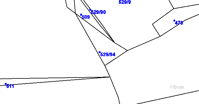 Parcela st. 529/94 v KÚ Panská Lhota, Katastrální mapa