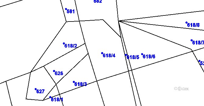 Parcela st. 618/4 v KÚ Panská Lhota, Katastrální mapa