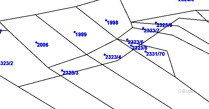Parcela st. 2323/4 v KÚ Panská Lhota, Katastrální mapa