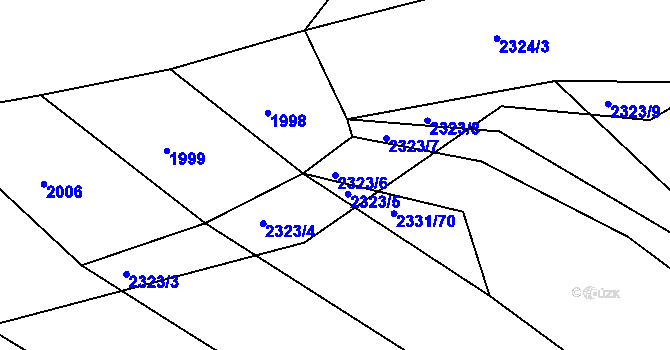 Parcela st. 2323/6 v KÚ Panská Lhota, Katastrální mapa