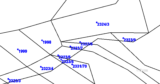 Parcela st. 2323/8 v KÚ Panská Lhota, Katastrální mapa