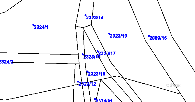 Parcela st. 2323/17 v KÚ Panská Lhota, Katastrální mapa