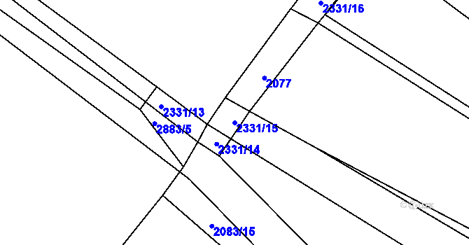 Parcela st. 2331/15 v KÚ Panská Lhota, Katastrální mapa