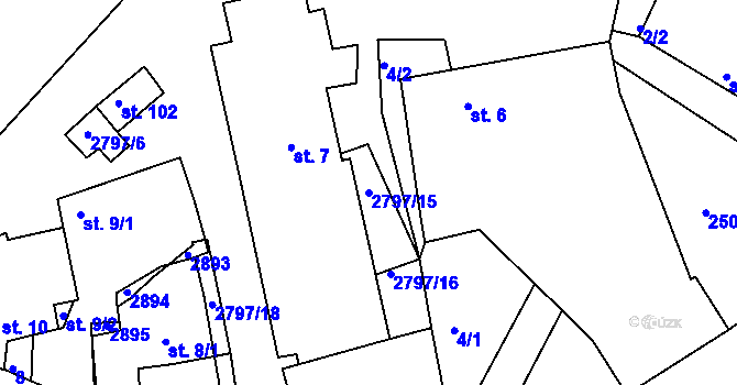 Parcela st. 2797/15 v KÚ Panská Lhota, Katastrální mapa