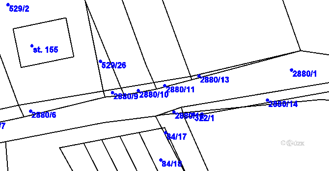 Parcela st. 2880/11 v KÚ Panská Lhota, Katastrální mapa