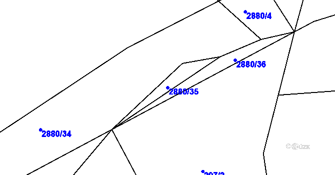 Parcela st. 2880/35 v KÚ Panská Lhota, Katastrální mapa