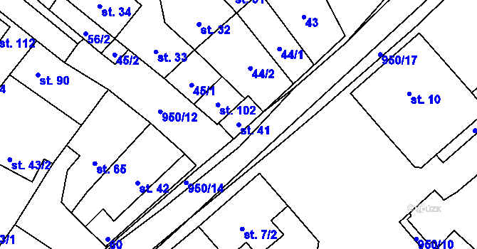 Parcela st. 41 v KÚ Panské Dubenky, Katastrální mapa