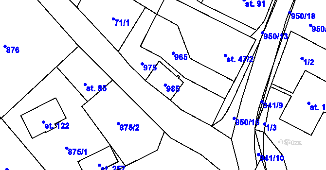 Parcela st. 47/1 v KÚ Panské Dubenky, Katastrální mapa