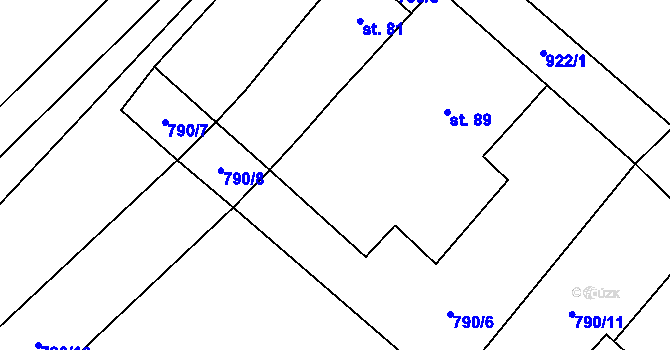 Parcela st. 88 v KÚ Panské Dubenky, Katastrální mapa