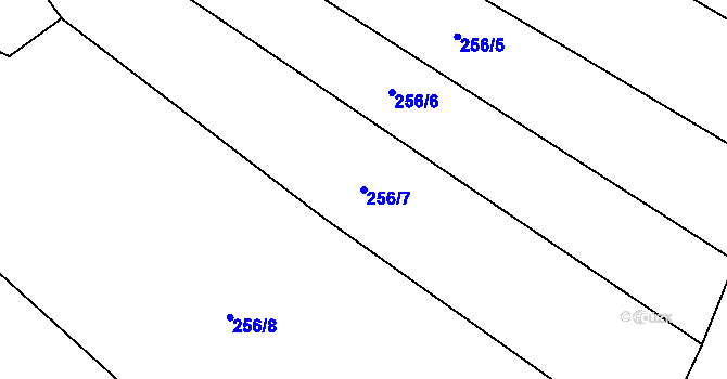 Parcela st. 256/7 v KÚ Panské Dubenky, Katastrální mapa