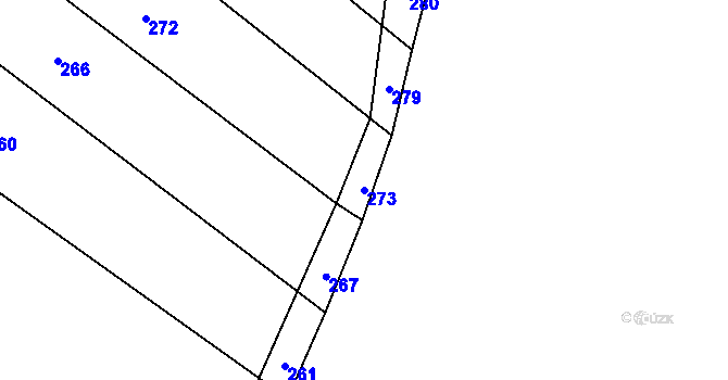 Parcela st. 273 v KÚ Panské Dubenky, Katastrální mapa