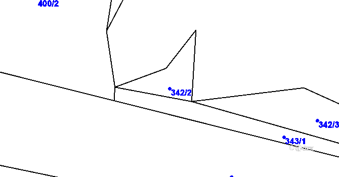 Parcela st. 342/2 v KÚ Panské Dubenky, Katastrální mapa