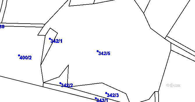 Parcela st. 342/5 v KÚ Panské Dubenky, Katastrální mapa